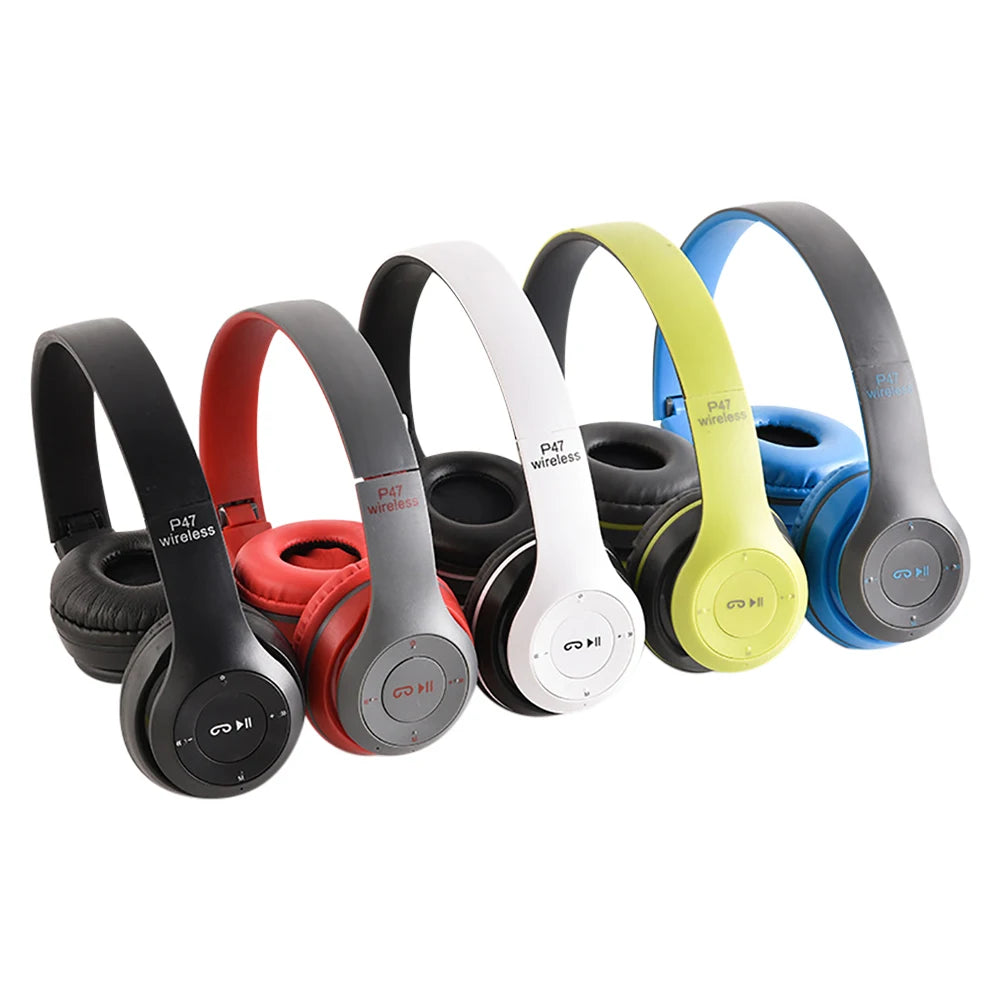 TWS Wireless Bluetooth 5.3 Over-Ear Headphones HIFI Stereo Headsets Noise Reduction Sports Gaming Earbuds Music Player with Mic