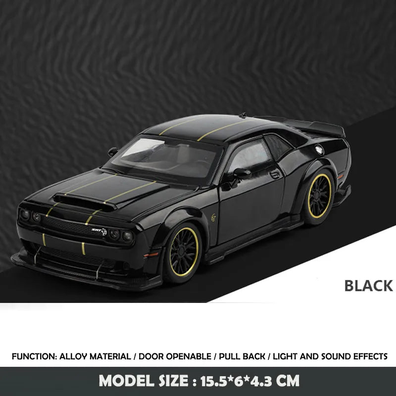 Modèle de muscle car américain 1:32 avec son et lumière — rétrofriction, collection miniature, cadeau garçon