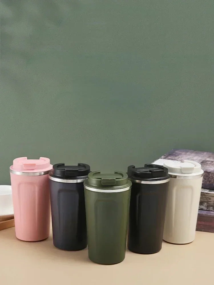 Tasse à café de voyage en acier inoxydable, tasse thermique anti-fuite, bouteille Thermos, thé, café, flacon sous vide, tasses isolées, 380/510ML