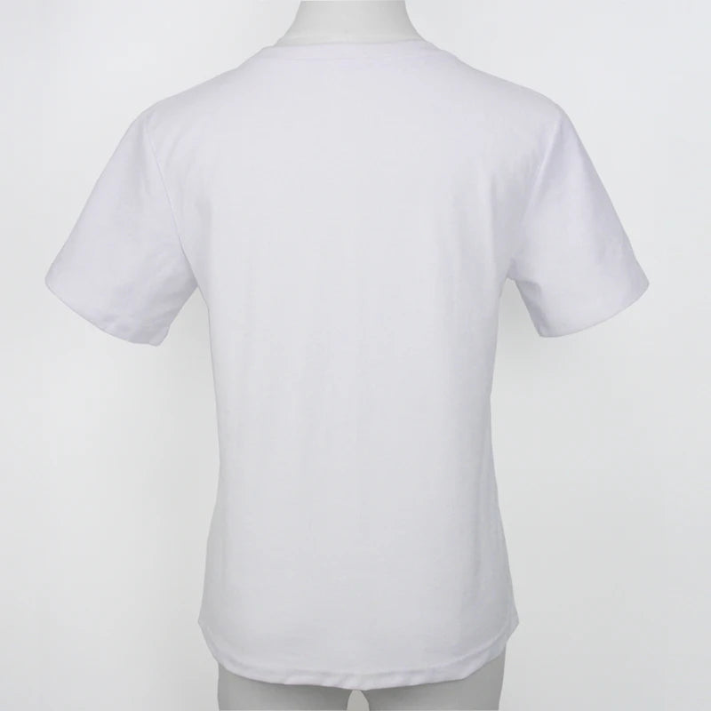 Coton à manches courtes hauts 220 grammes T-shirt lourd Y2k décontracté confortable T-shirt noir et blanc col rond femme vêtements YH2532