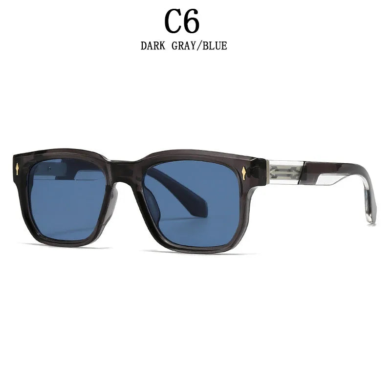 Lunettes de soleil carrées pour hommes — vacances, femmes, mode, rétro, 2025