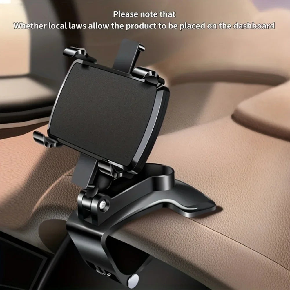 360° Rotatable Car Phone Holder, Universal Cell Phone Holder, Dashboard Easy Clip Mount, Mobile Phone Holder for GPS Navigation