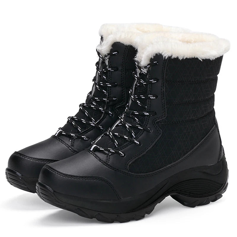 Bottes de Neige Femme à Plateforme Fourrées — Semelle Compensée Imperméable