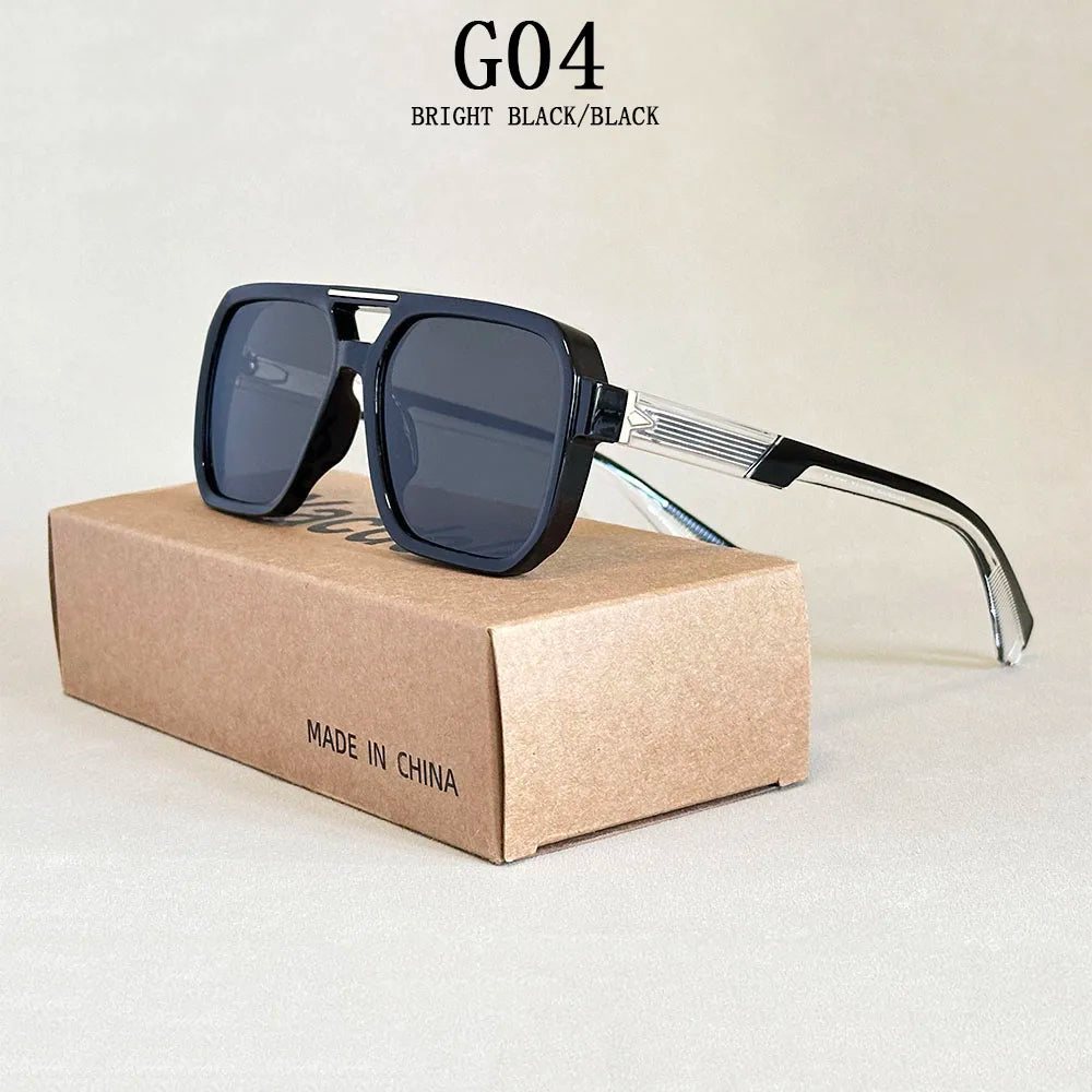 Lunettes de soleil carrées pour hommes — vacances, mode, vintage, femmes, 2025