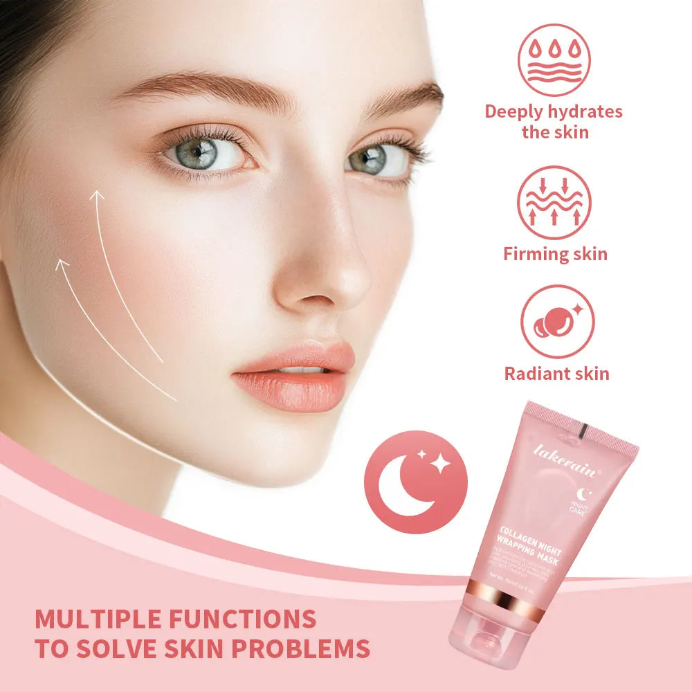 Korean Deep Collagen Mask, Peel-off Mask, Anti-wrinkle, Lifting, Skincare, Bio Pack, Night Pack for Women, Night Skin