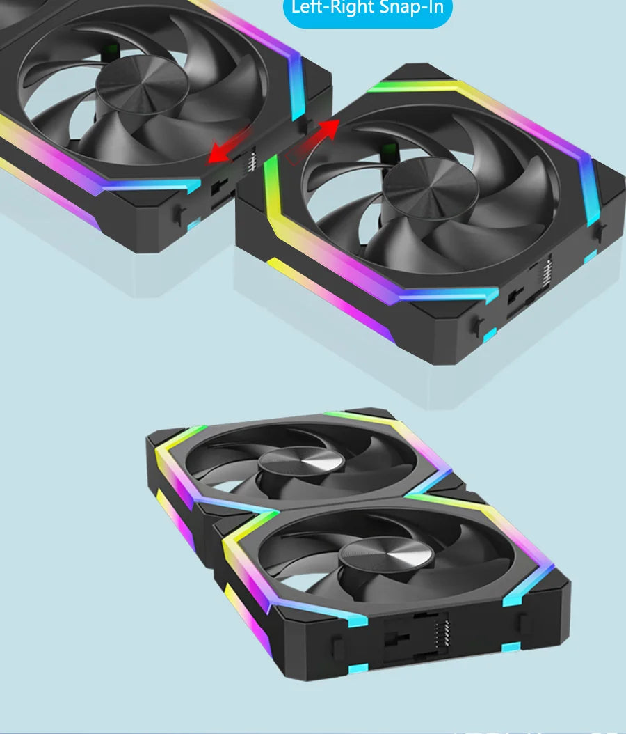 JUMPEAK CS120 ARGB ventilateur de refroidissement 360mm 240mm épissage empilable modulaire PWM silencieux 120mm RGB ventilateurs pour boîtier PC de jeu refroidisseur d'eau