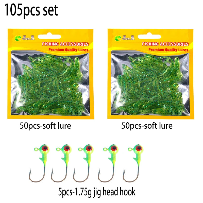 Leurre souple en silicone 4,5 cm avec queue en T — nageur, pêche carpe, black-bass, brochet
