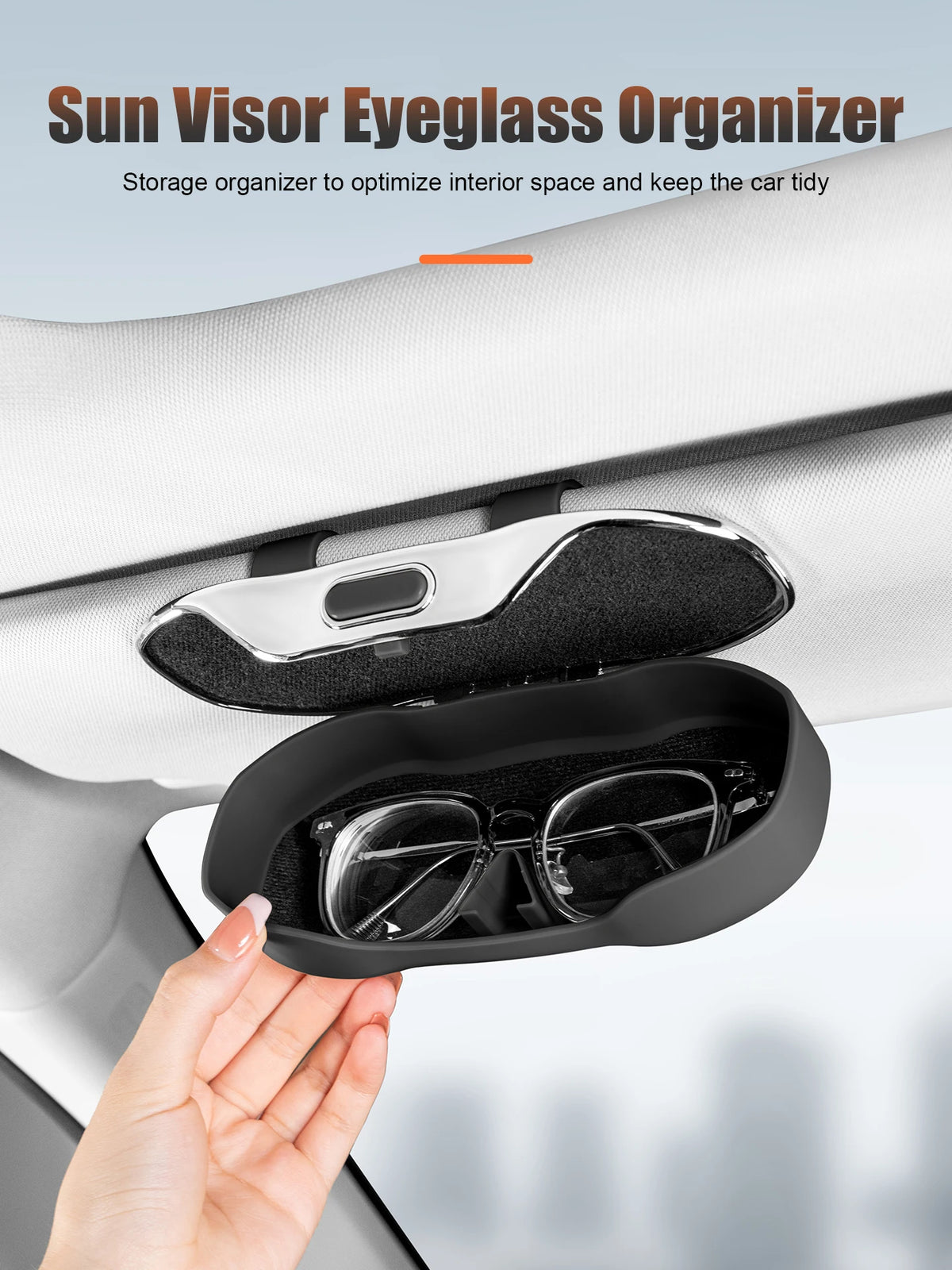 Porte-lunettes de soleil pour voiture, boîte à lunettes de voiture, pare-soleil, boîte de rangement en ABS, anti-rayures, protection des lunettes, accessoires intérieurs de voiture