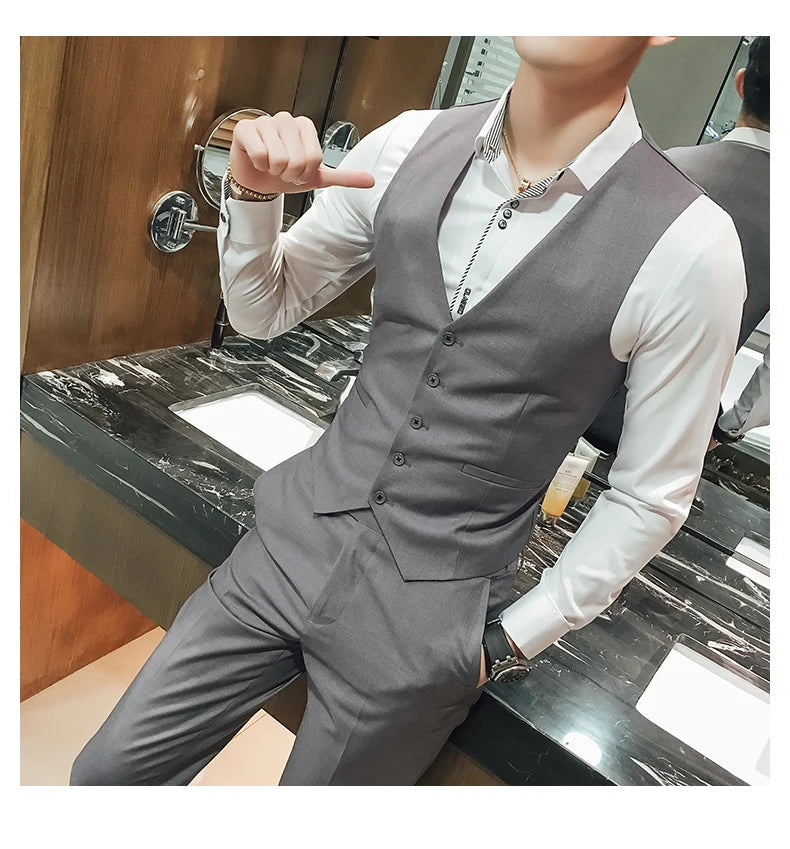 Gilet d'affaires formel pour homme slim — grande taille, décontracté, M-6XL