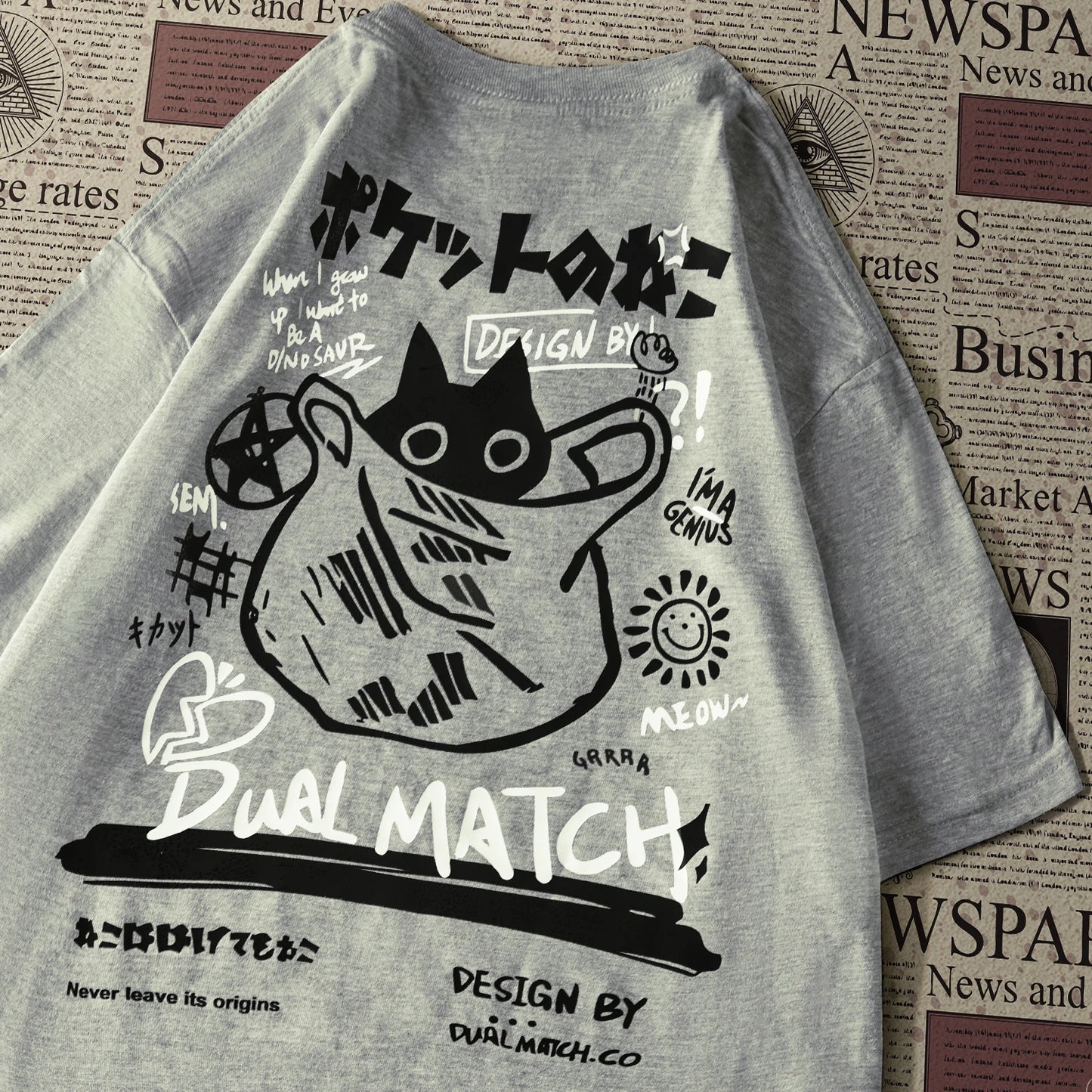 Hombres Mujeres Camisetas de Dibujos Animados 2024 Verano Harajuku Kawaii Gato Impreso Manga Corta Camisetas Pareja Streetwear Ropa Suelta Tops Y2K