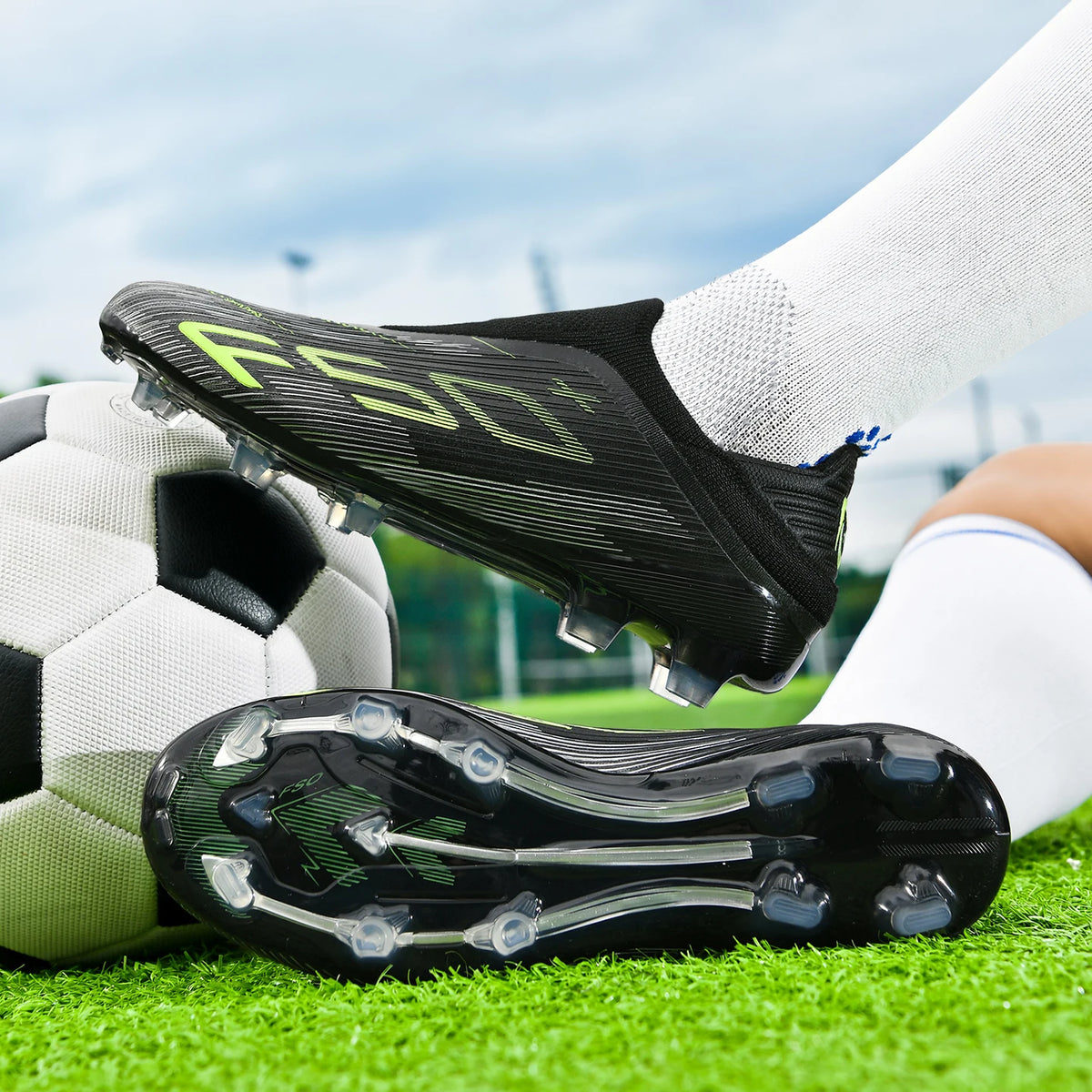 Chaussures de Football Sans Lacets FG — Niveau Avancé, Tailles EU 34–46
