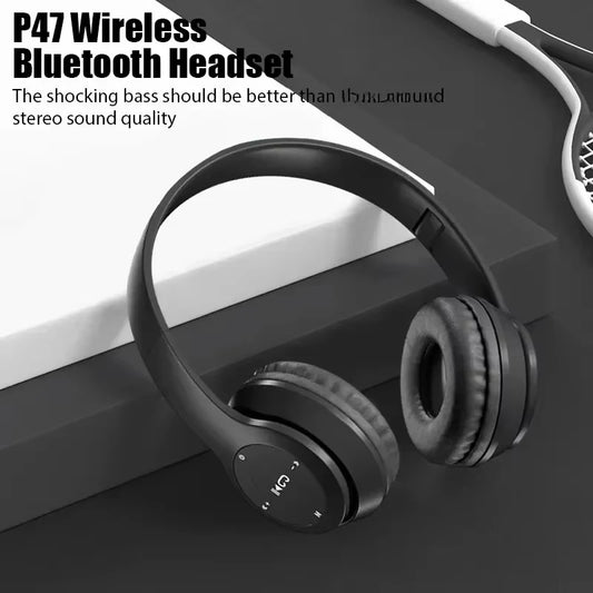 Auriculares TWS inalámbricos Bluetooth 5.3 supraaurales estéreo HIFI con cancelación de ruido para deportes y juegos, reproductor de música con micrófono