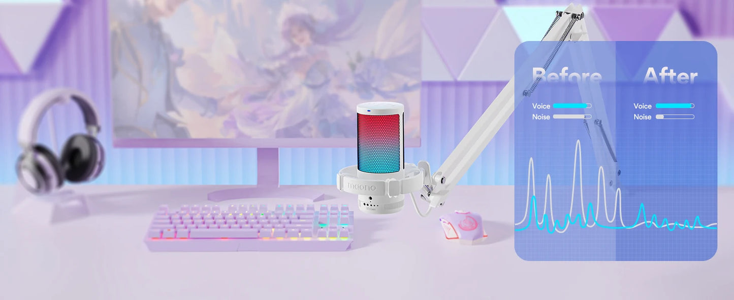 MAONO Gamerwave DGM20S — Microphone USB Gaming RGB Réduction Bruit Streaming