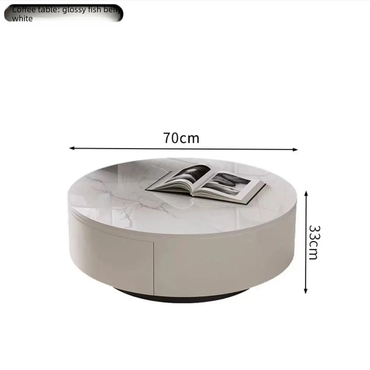 Table basse ronde de salon en acrylique minimaliste — pour filles, restaurant, livres