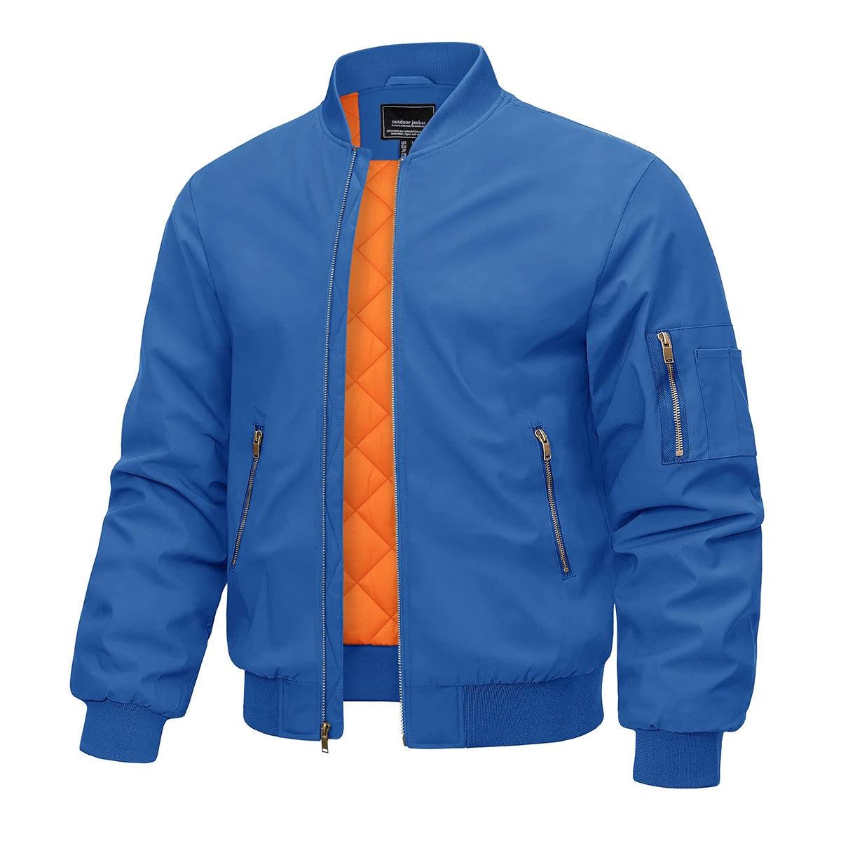 Veste bomber pour hommes — chaud, hiver, rembourré, baseball, pilote, coupe-vent, varsity