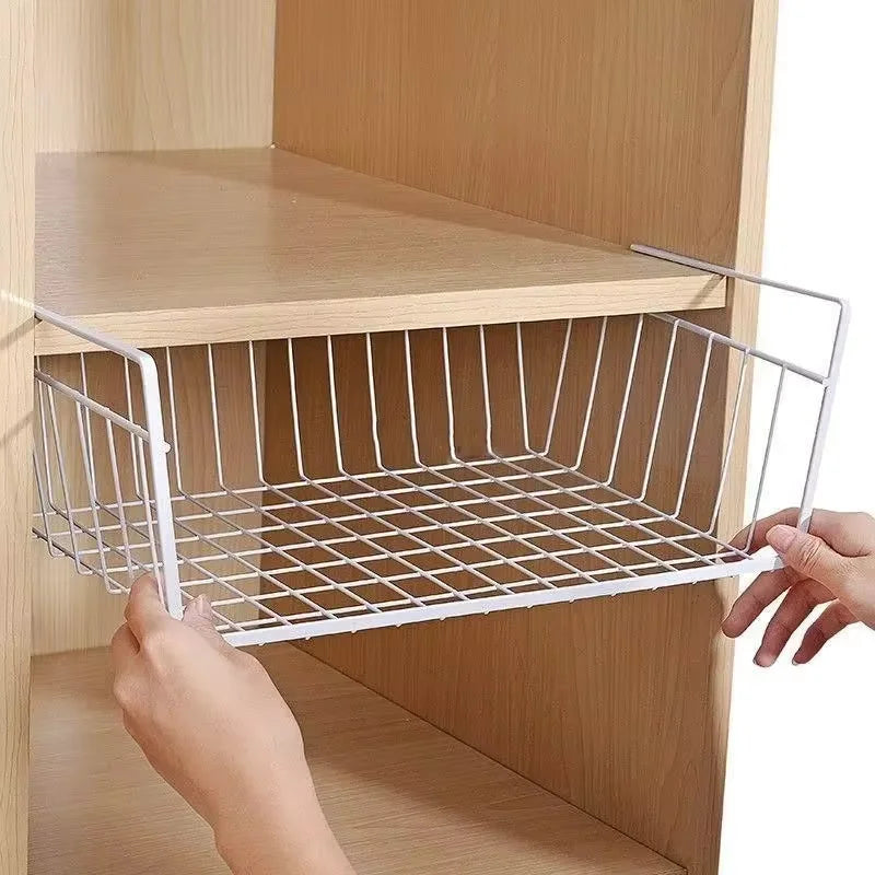 Cesto organizador multiusos con fondo de hierro, cesto de almacenamiento para cocina y baño, estante de almacenamiento