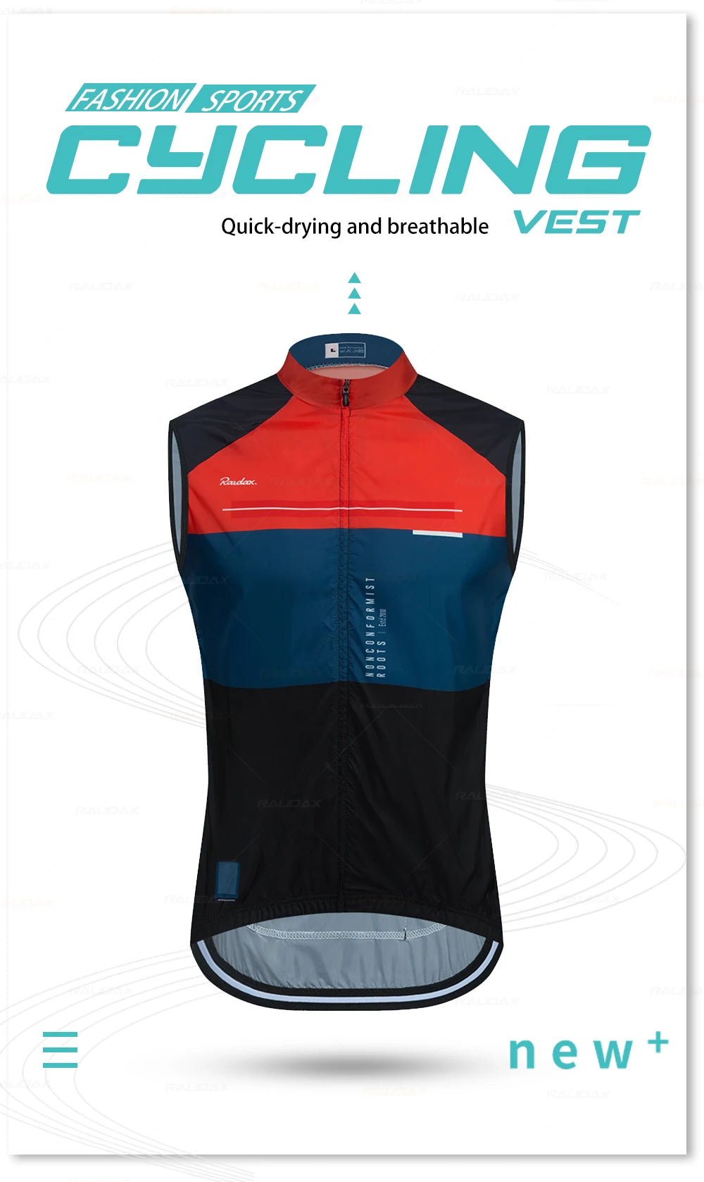 Gilet de cyclisme sans manches en maille — maillot de corps, coupe-vent, vêtements de moto