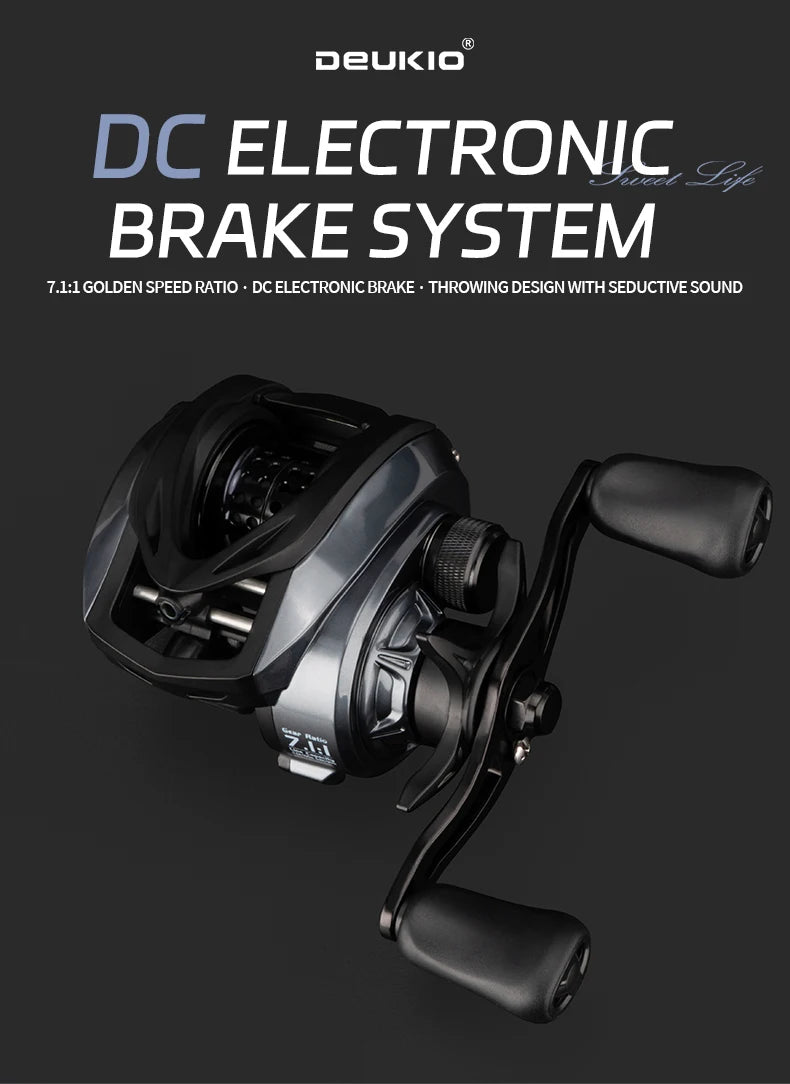 DEUKIO nouvelles roues de pêche à courant continu moulinets de Baitcasting électriques à la carpe 6 + 1BB 7.1:1 rapport de vitesse moulinets de coulée d'eau salée