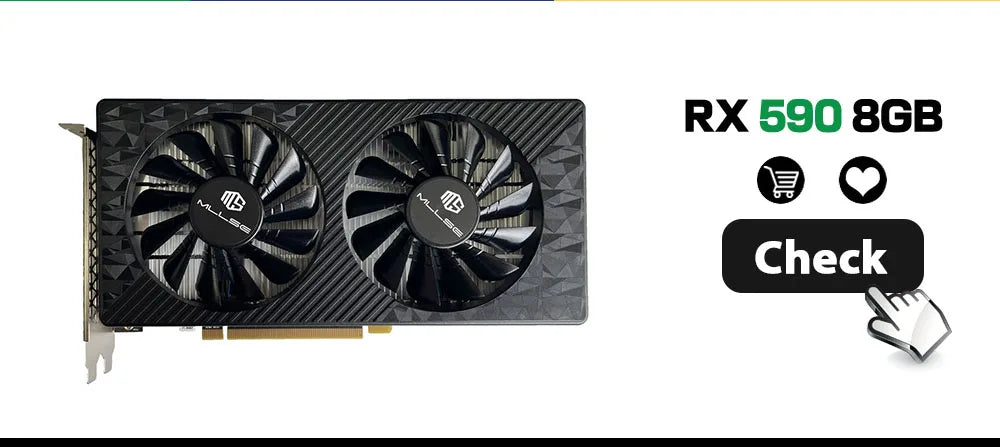 MLLSE AMD RX 580 8GB 2048SP carte graphique De jeu GDDR5 256Bit PCI-E 3.0 × 16 8Pin Radeon GPU Rx 580 carte vidéo Placa De vidéo