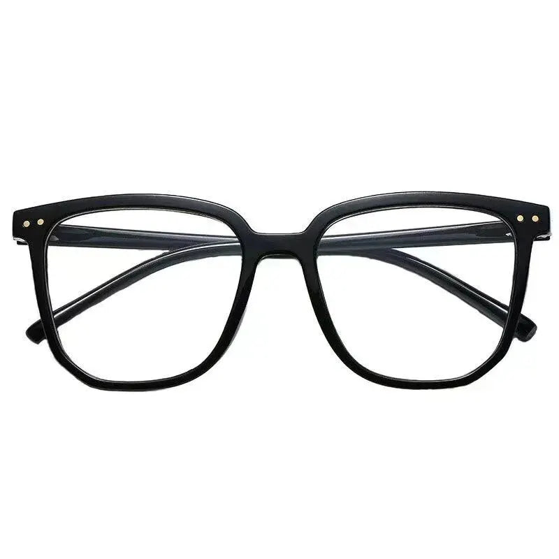Women's blue light blocking glasses, with regular eyeglass frames, retro finish, flat lightweight frame