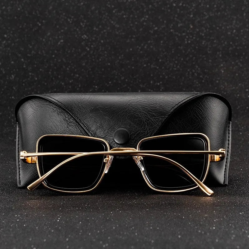 Lunettes de soleil Steampunk vintage pour hommes 2025 — rétro, métal, carré, femmes