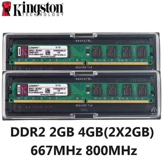 Barrette RAM DDR2 Kingston 2 Go / 4 Go DIMM 667 MHz 800 MHz — PC Bureau