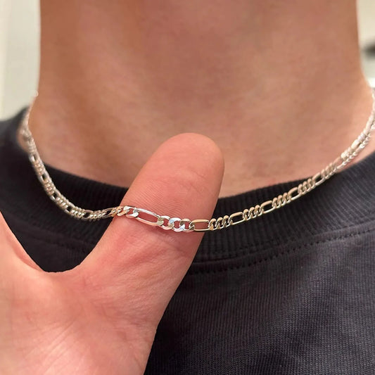 Fine Noble nouvelle arrivée 925 argent 4MM chaîne pour hommes femmes Bracelet collier ensemble de bijoux dame cadeaux de noël breloques de mariage