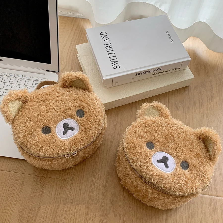 Plush Makeup Bag, Casual Bear Cosmetic Bag, Jewelry Storage Pouch for Women, Girls' Handbag Organizer, Gift, Special Offers