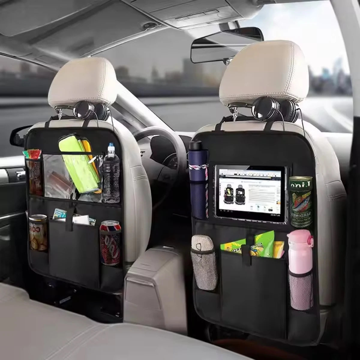 Organisateur de siège de voiture multi-poches, matériau imperméable et Durable, parfait pour les voyages sur route et l'utilisation quotidienne, excellent cadeau pour les vacances, 1 pièce
