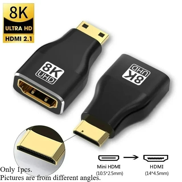 Adaptateur HDMI 2.1 8K — 90/270 degrés, mâle à femelle, 8K60Hz, 4K120Hz, 48Gbps, HDTV, PC