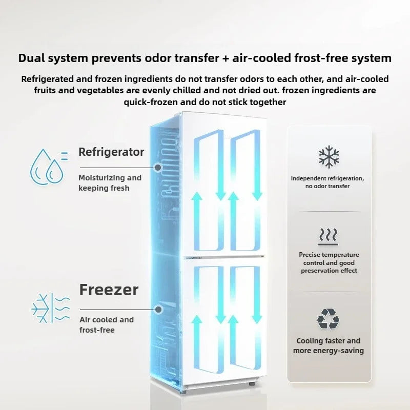 Refrigerador de primera clase, de bajo consumo energético, sin escarcha, congelador de gran capacidad de doble puerta, refrigerador para habitaciones de alquiler Z