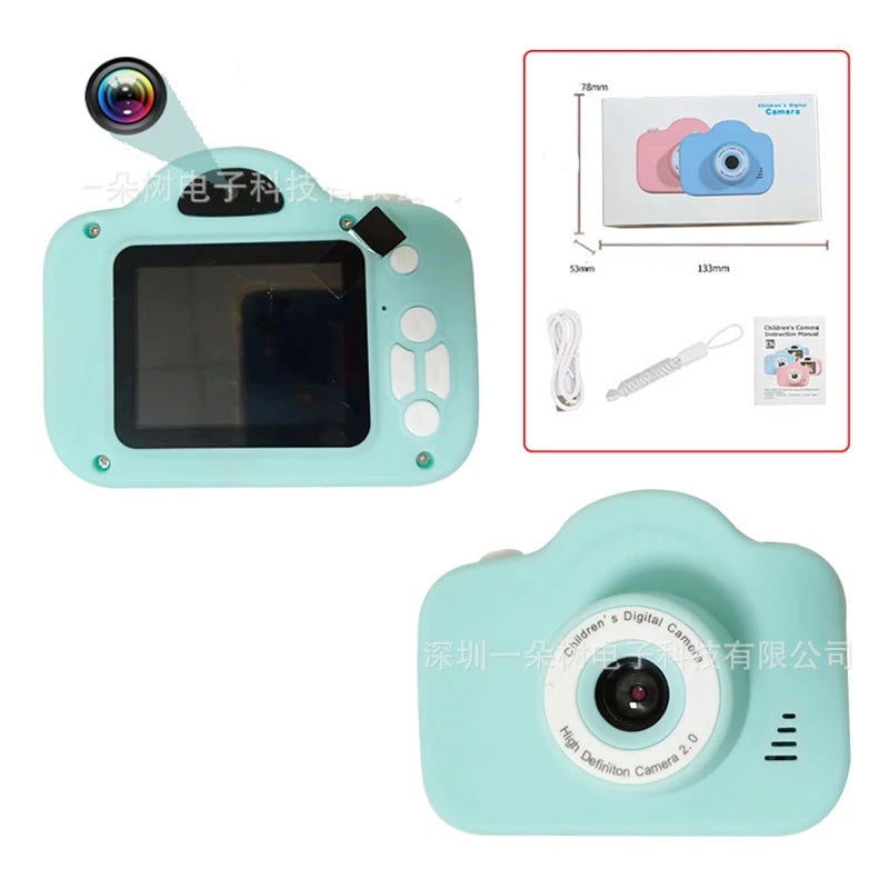 Cámara de vídeo digital para niños, súper bonita, HD 1080P, 2.0 pulgadas, con fundas de silicona, juguetes para Navidad