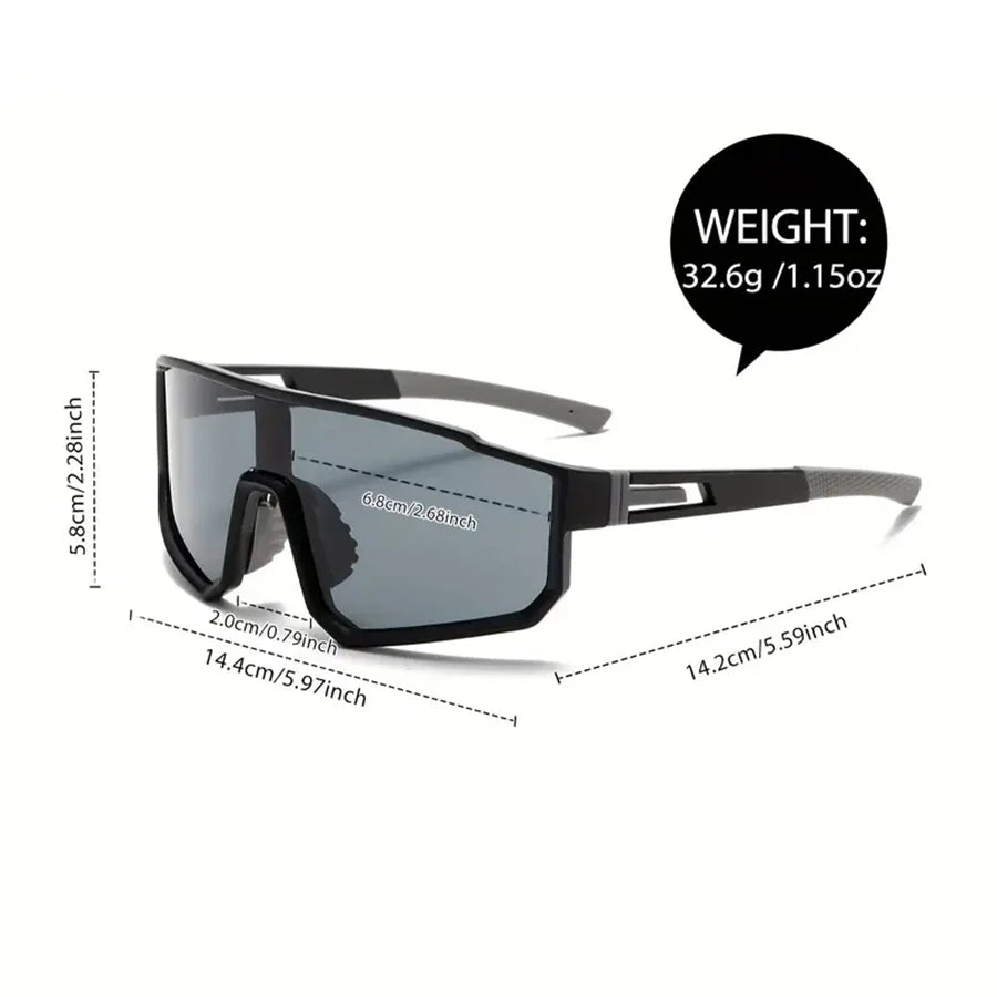 Lunettes de cyclisme surdimensionnées pour hommes, vélo, coupe-vent, revêtement coloré, lunettes de soleil pour Sports de plein air, moto
