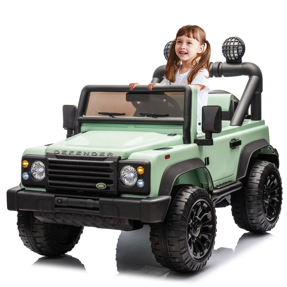 Land Rover Defender 2015 con licencia 90, 24V para niños, coche XXL con control parental, 2wd, suspensión en las cuatro ruedas, Bluetooth, MP3, música
