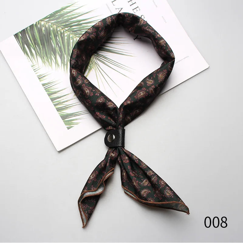 Pañuelo de seda cuadrado pequeño de 60 x 60 cm para hombres, mujeres, niños, niñas, accesorio de lujo, corbata Ascot