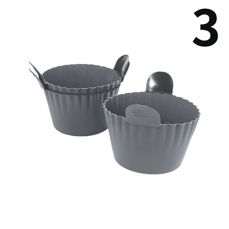 Dishwasher-Safe Air Fryer, Silicone Egg Cups, Silicone Egg Cooker Mold, Reusable Egg and Cake Baking Cups, Safe Ramekin Muffin Liners
