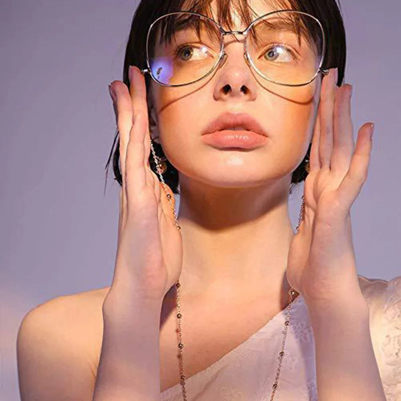 Lunettes de soleil masquage pour femmes — cristal, perle acrylique, bijoux, mode