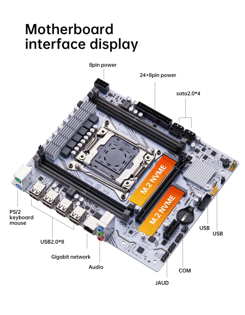 QIYIDA X99 Kit de carte mère LGA2011-3 Xeon E5 2680 V4 DDR4 16GB (2x8gb) PC4 SATA PCI16x3.0 NVME M.2 ordinateur de jeu