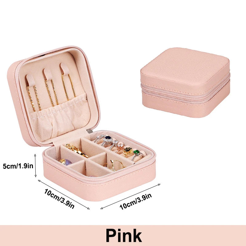Mini Étui Voyage Bijoux Cuir PU Portable — Rangement Boucles Oreilles Colliers Filles Femmes