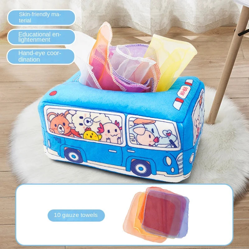 Jouet Montessori pour bébé, boîte à mouchoirs magique, activité d'apprentissage, jouet mentaires oriel pour enfants, exercice des doigts, jeu de société occupé