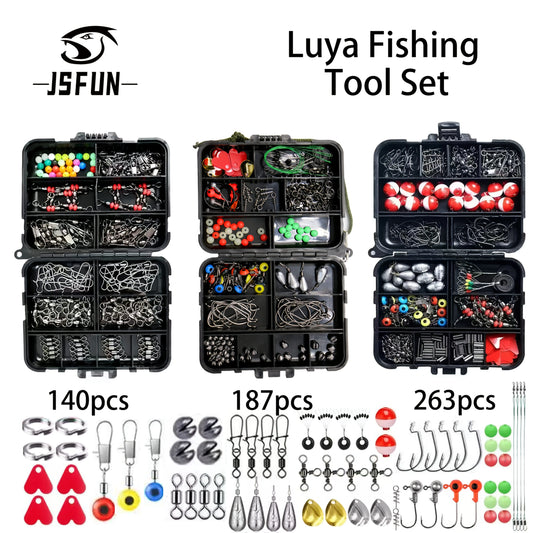 Kit d'outils de pêche, ensemble d'accessoires pour leurres, matériel de pêche pour débutants, plombs et crochets, boîte de matériel Portable, pêche complète
