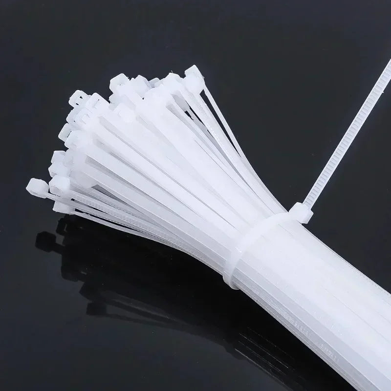 Self-locking Adjustable Nylon Cable Ties, Fastening Buckle, Reusable Plastic Metal Ties for Office and Home