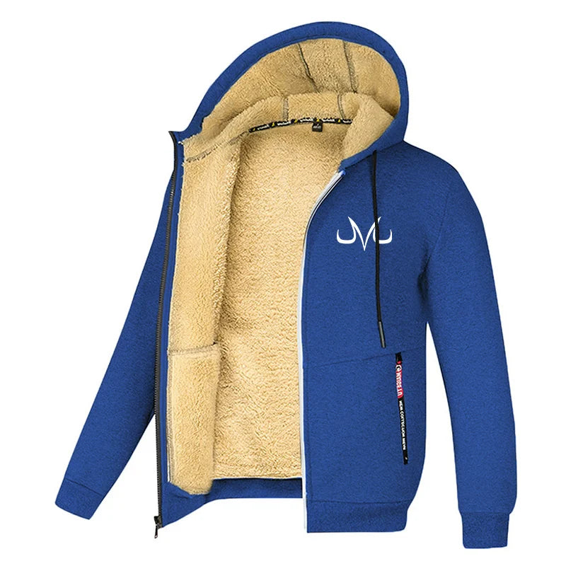 Chaquetas para hombre estampadas con forro polar sherpa, abrigos cálidos de invierno de felpa con bolsillos con cremallera, sudadera con capucha y cremallera, conjuntos para exteriores