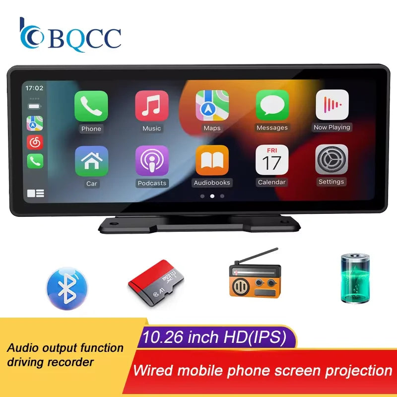 Écran Multimédia Sans Fil Portable 10,26" — Caméra Recul HD DVR Lecteur MP5