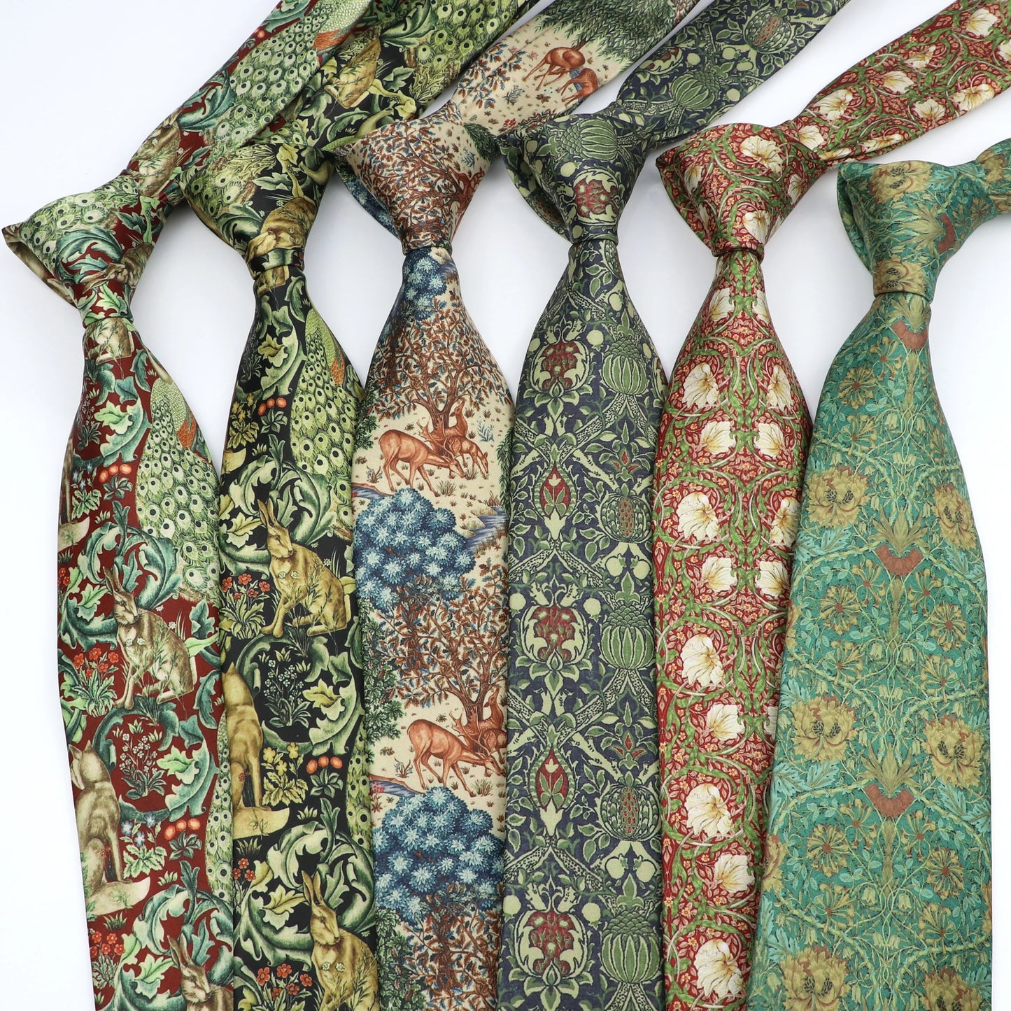 Cravates Vintage à Imprimé Numérique pour Homme, Motif Floral, artificiel an, Forêt, Doux, Rétro, pour ixDécontractée, Accessoire, 8cm