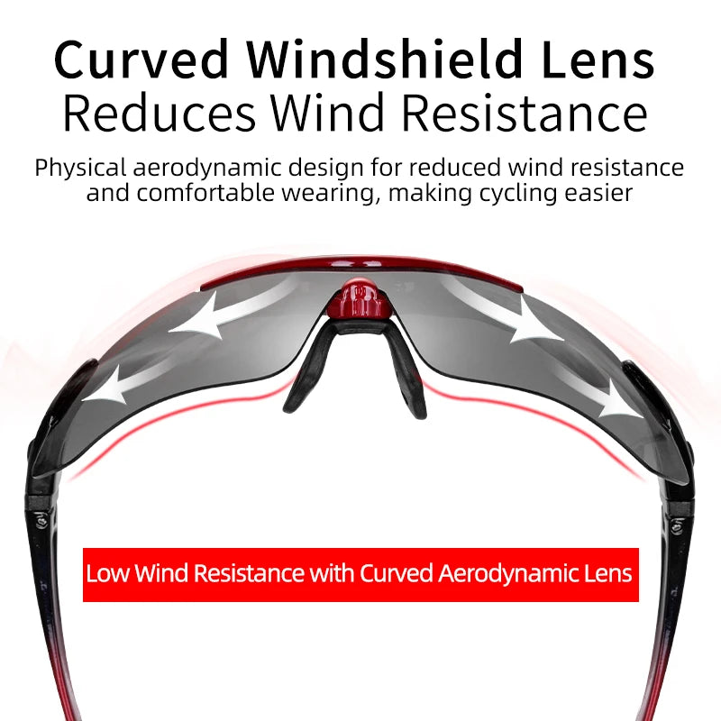 Lunettes de soleil sport cyclisme polarisées — route, VTT, équitation, protection, 5 lentilles