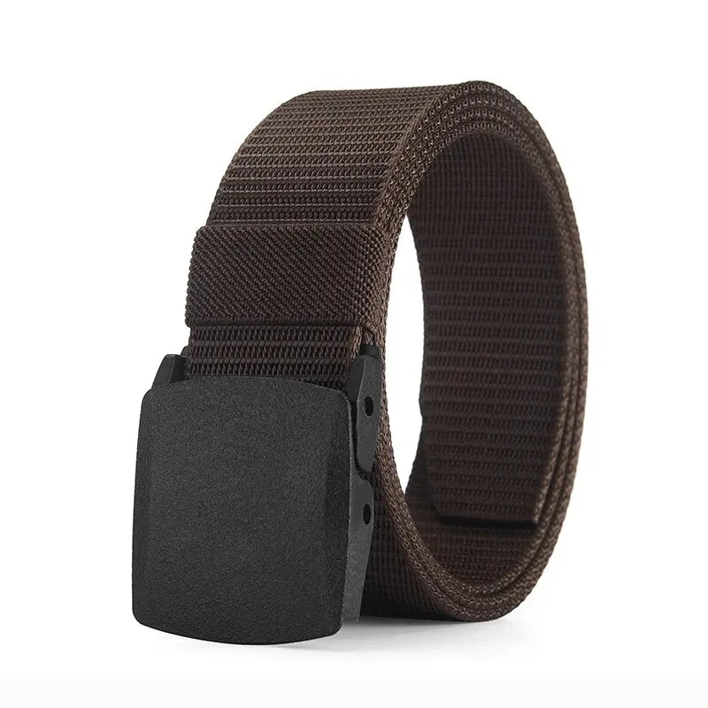 Casual Canvas Belt for Men and Women, Non-Metallic Nylon Training Belt with Trousers, Sports, Outdoor, Jeans