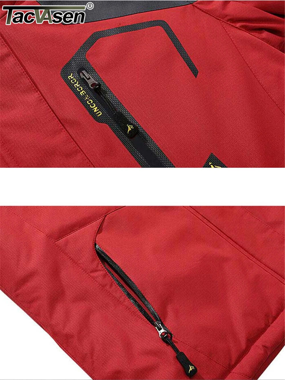 TACVASEN Fleece Lined Mountain Jackets Men Outdoor Hiking Jackets Detachable Hooded Coats Ski Snowboard Parka Winter Outwear