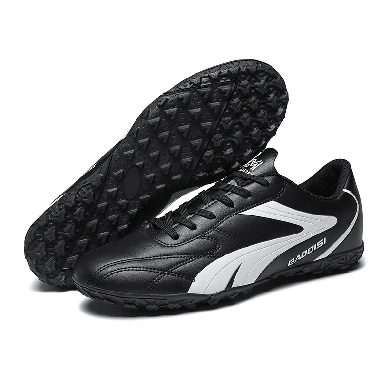 Chaussures de Football FG Homme Cuir Verni Basses Ultra-légères — Crampons Longs, Professionnel EU 31–48