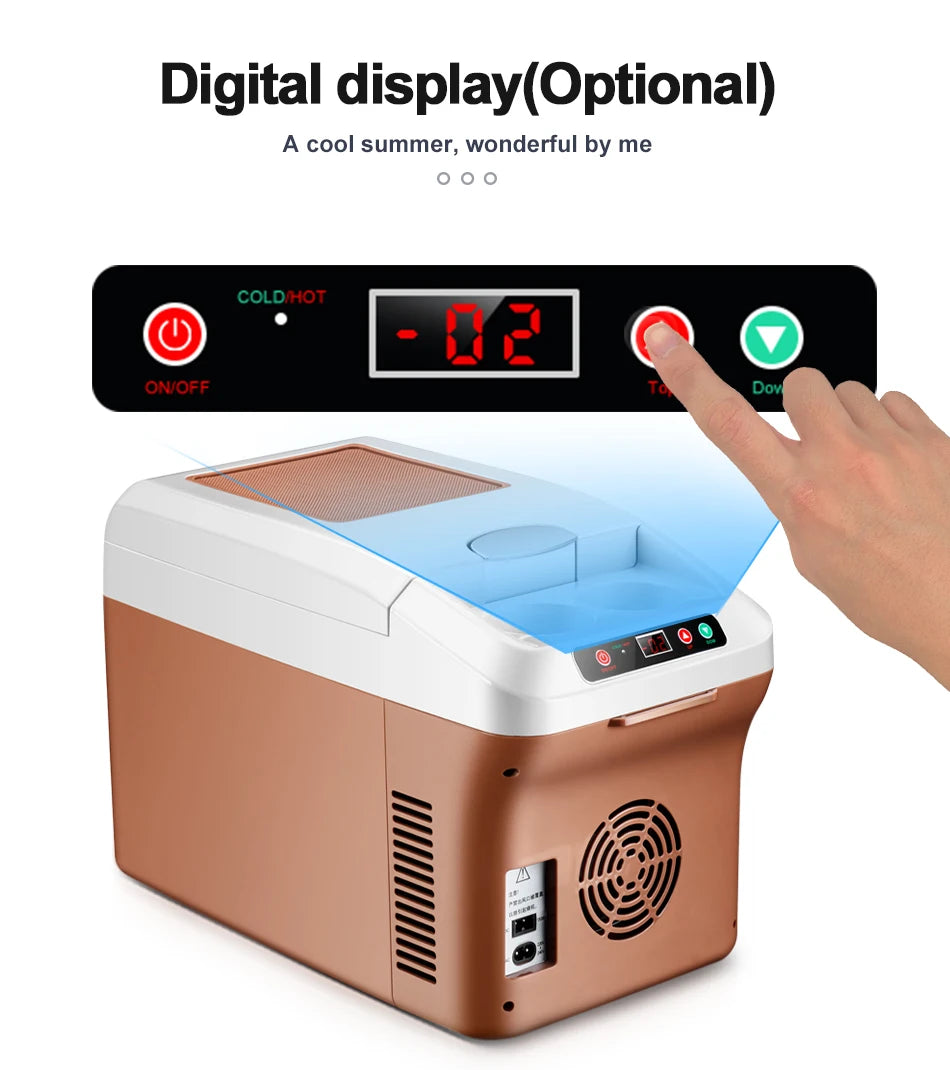 Mini réfrigérateur portable 15L — écran LED, super refroidissement, voiture, maison, camping
